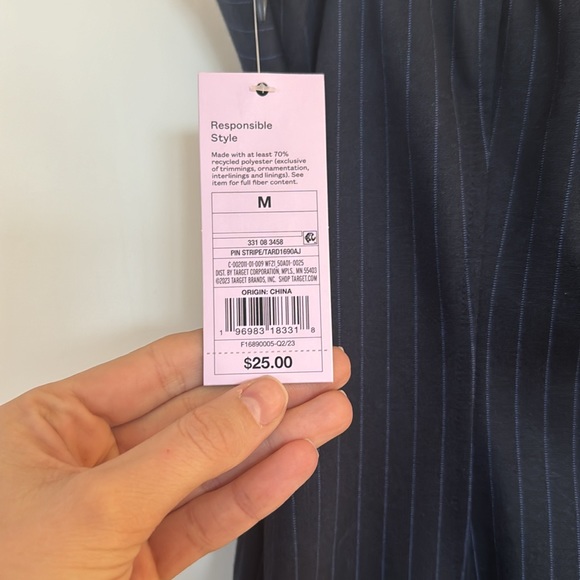 Pinstripe Strapless Dress - Picture 4 of 4